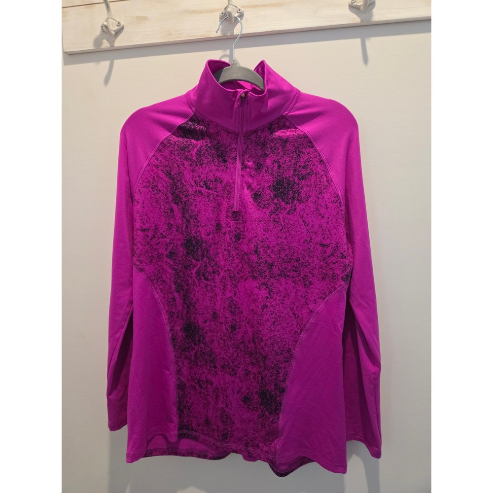 Champion DUODRY Quarter Zip Pullover Women's Athletic Top Purple Print - Picture 2 of 4